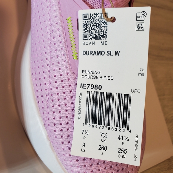 New Adidas Womens Duramo SL Bliss Lilac White Running Shoes Size 9 - Picture 10 of 10